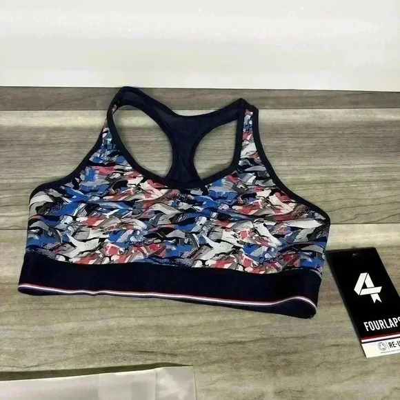 Fourlaps Corcuit Sports Bra activewear workout bra Confetti Camo size small - Picture 2 of 5